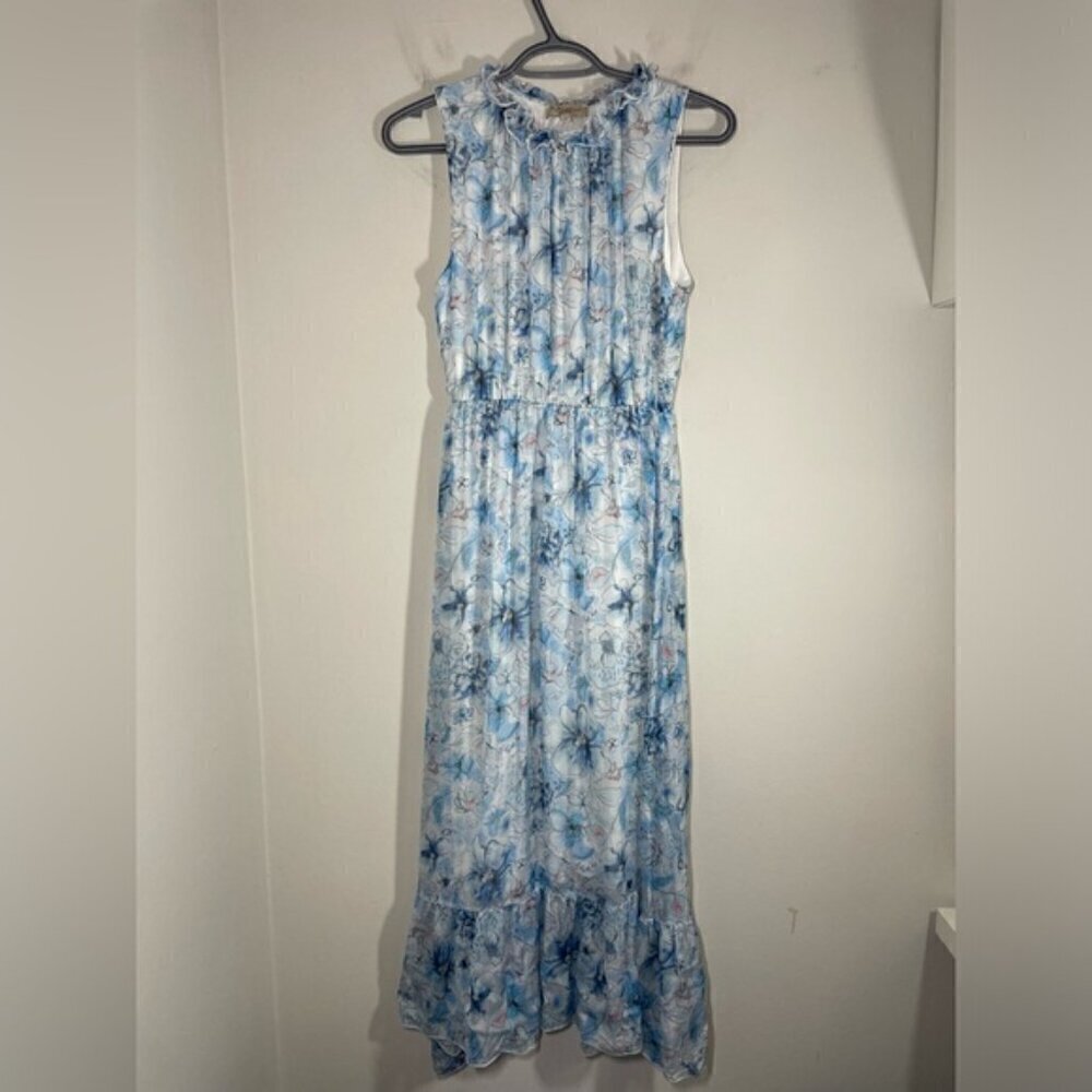 LE RAGAZZE Made In Italy Silk Sleeveless Midi Floral Dress size M - Picture 5 of 8